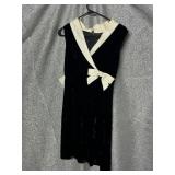 1960S CRUSHED VELVET DRESS WITH WHITE SATIN