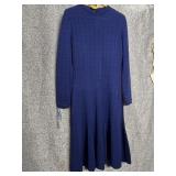 KNIT BAZAAR BLUE DRESS 1970S SWEATER DRESS, 16