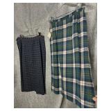 1950S TWEED PLAID SKIRT 26" W, AUTHENTIC KENNEDY