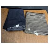 100% WOOL BROWN STRIP 2 1/2 YARDS & NAVY BLUE