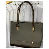 OVERSIZED BROWN AND BRONZE TOTE 17" X 13" DVF