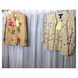 GADDIS LINEN LADIES JACKET BROWN WITH GOLD
