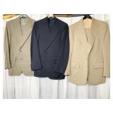 NORMAN HILTON PINSTRIPE SUIT 40R LARRIMOR BROWN