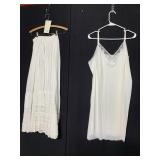 VINTAGE LADIES FULL SLIP NYLON WHITE COTTON