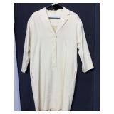 CAROLYNE BOEHM BEIGE LINEN DRESS LAPEL COLLAR