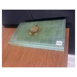 STENCILED TOP BOX 17" X 9" X 2" H WOOD