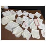 INITIALS HANKIES GROUP MANY W/ HAND EMBROIDERY