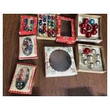 SMALL VINTAGE CHRISTMAS ORNAMENTS IN VARIOUS