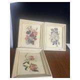 VINTAGE FRAMED PRINTS GROUP OF 3 12 X 10.5