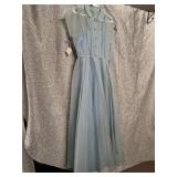 SHEER VINTAGE DRESS ORGANZA WITH SLIP BUTTON BACK