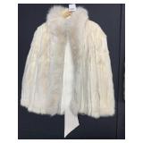 LUPOVITZ HIP LENGTH WHITE FUR MINK LINED COAT