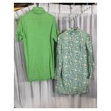 HAND CRAFTED DRESSES BLUE WITH WIDE CUFFS COVERED