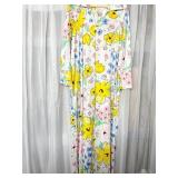 MISS ELAINE 60S 70S YELLOW PRINT NYLON FULL
