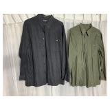 TWO BRANDINI XL SHIRTS ONE GREEN ONE BLACK POLY