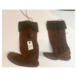 CUSTOM MADE 17" HIGH SUEDE LEATHER MOCCASIN STYLE