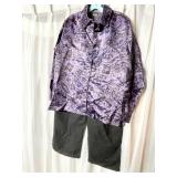 SALON STUDIO MUTED PURPLE PAISLEY DESIGN TOP AND