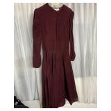 NICOLE MILLER VINTAGE BURGUNDY CORDUROY DRESS