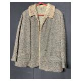 BROWN TWEED JACKET WITH GRAY MOUTON LAMB LINING