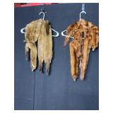 MINK PELT STOLES REDDISH BROWN AND MEDIUM BROWN