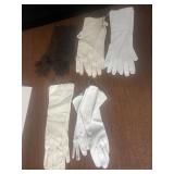 LONG OFF-WHITE LEATHER, BROWN LONG GLOVES ETC. 5