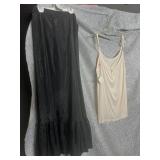 LONG BLACK EVENING HALF SLIP, ZIPPER SIDE, 30