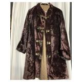 VINTAGE VICTORIAN BROWN MOHAIR VELVET EVENING
