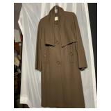 LAWRENCE OF LONDON BROWN COAT/DRESS WITH LARGE
