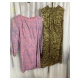 HAND CRAFTED DRESSES BROWN SLEEVELESS BELT PINK