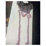 ANTIQUE PINK BEADS AND BLACK CHIFFON BEAD STRANDS