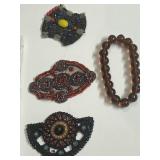 ANTIQUE BEADED APPLIQUES WITH BRIGHT COLORS AND