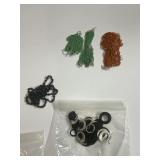 ANTIQUE SEED BEADS GREEN AND ORANGE COLOR AND