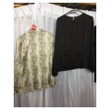 DON CASTER LADIES TOP BLACK POLYESTER WITH TUCK