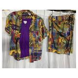 GEORGE GEORGIOU SZ. 12SKIRT AND BUTTON FRONT TOP