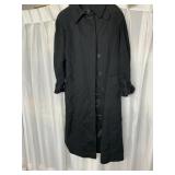 BLACK WOOL COAT FORSTMANN SIZE L MIDI LENGTH