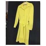 BUTTE YELLOW 100% WOOL COAT DRESS POCKETS BELT