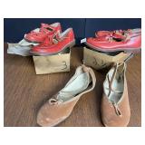 NEW VINTAGE SHOES 2 RED 2 1/2 & SZ. 3 OLD STOCK