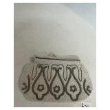 BEADED CLUTCH BAG MADE IN BELGIUM METAL ZIPPER