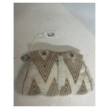 JACQUELINE MODE WHITE BEADED CLUTCH BAG PURSE