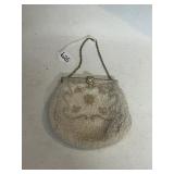 SMALL BEADED PURSE WITH RHINESTONE CLASP
