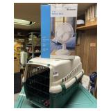 DESK FAN AND TRAVEL CRATE