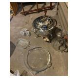 SILVER PLATE SET IN TOTE WITH MATCHED LID