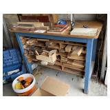 5FT WOOD TOP METAL LEGGED WORK BENCH NO CONTENTS