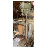 CLAUSING DRILL PRESS IS HARD WIRED AND MOUNTED