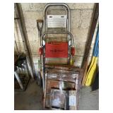2 STEP LADDERS AND GARDEN ROCK PRY BAR