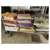 WHOLE SHELF OF SOFT AND HARDBACK BOOKS