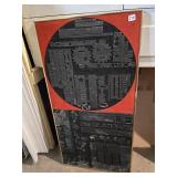 VERY UNIQUE INK PAD STENCILED WALL HANGING