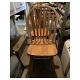 2 WOODEN HIGH BACK CHAIRS