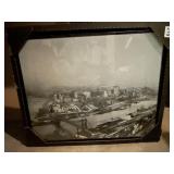 NEW FRAMED PITTSBURGH PICTURE BLACK AND WHITE