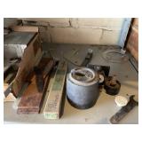 ASSORTED STEEL WEIGHTS AND ALUMINUM ROUND STOCK