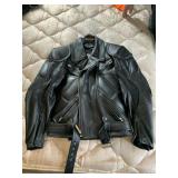 TEKNIC SIZE 4252 ZIPPER FRONT LEATHER JACKET WITH